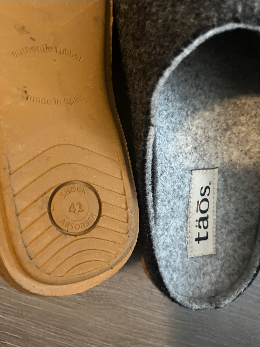 Taos Footwear Women’s Size 41/10 Charcoal Gray, Wool Slip-On Clog - Picture 7 of 7